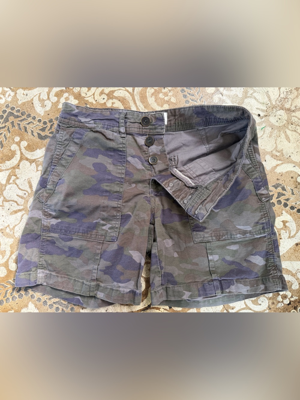 Anthropologie Camo Button-Front Women’s Shorts Sz 27 - Picture 3 of 7